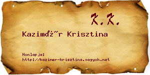 Kazimér Krisztina névjegykártya